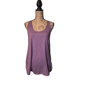 Icyzone Size Large Heathered Purple Racer Back Tank Top